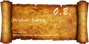 Ocskai Barna névjegykártya