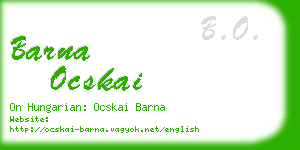 barna ocskai business card